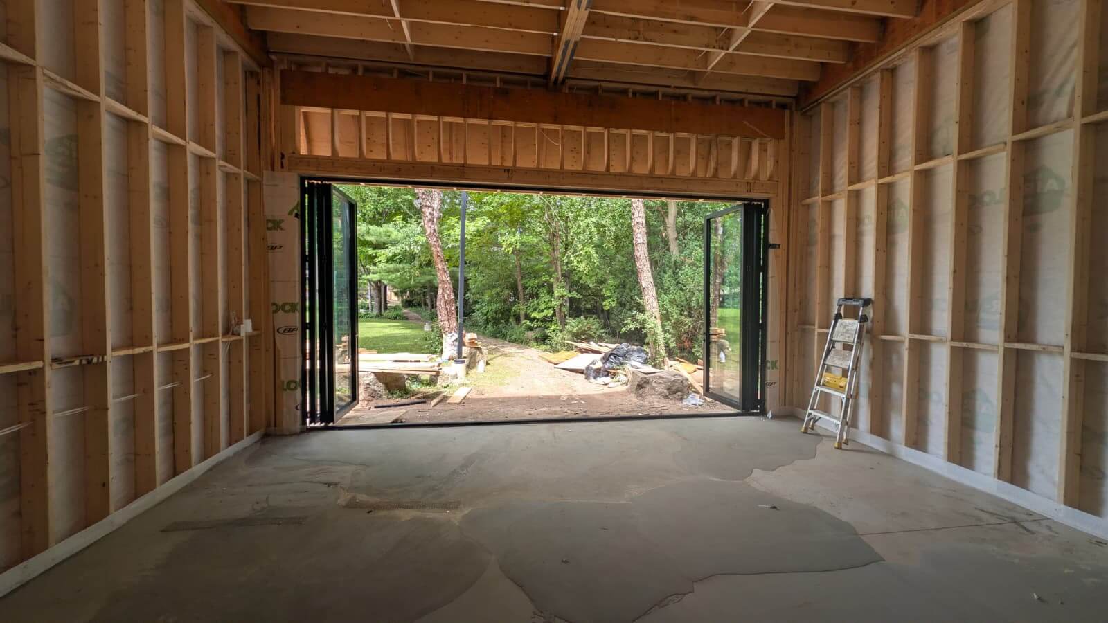 Thermal break folding doors Ontario home